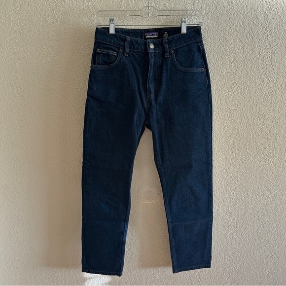 Patagonia Denim - Patagonia Women's Dark Wash Blue Navy Straight-Leg Denim Jeans Size 26